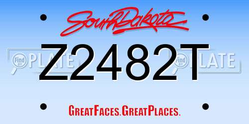 Z2482T South Dakota License Plate