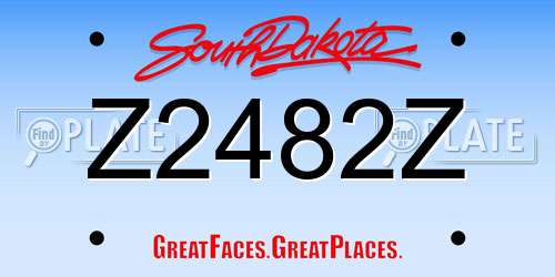 Z2482Z South Dakota License Plate