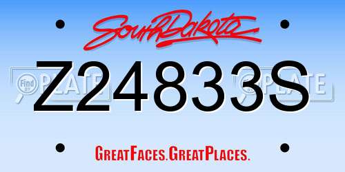 Z24833S South Dakota License Plate