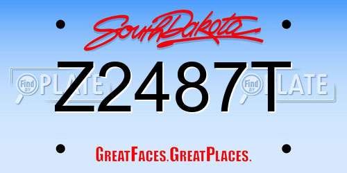 Z2487T South Dakota License Plate