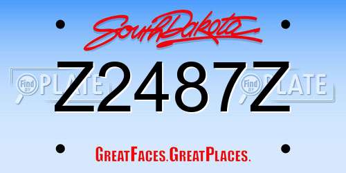 Z2487Z South Dakota License Plate