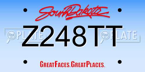 Z248TT South Dakota License Plate