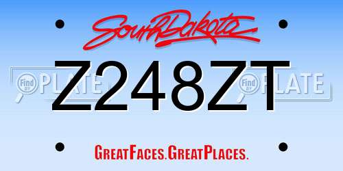 Z248ZT South Dakota License Plate