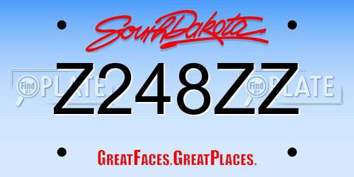 Z248ZZ South Dakota License Plate