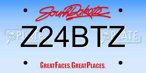 Z24BTZ South Dakota License Plate
