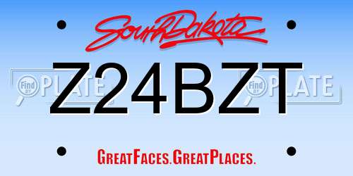 Z24BZT South Dakota License Plate