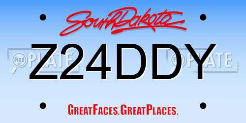 Z24DDY South Dakota License Plate