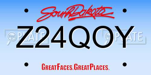 Z24QOY South Dakota License Plate