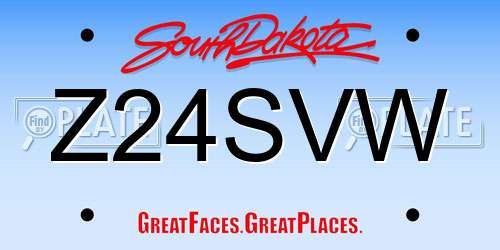 Z24SVW South Dakota License Plate