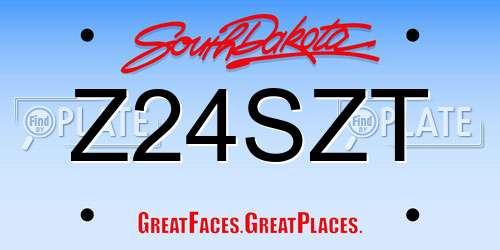 Z24SZT South Dakota License Plate