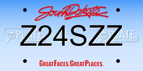 Z24SZZ South Dakota License Plate