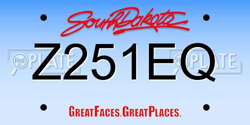 Z251EQ South Dakota License Plate