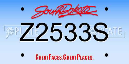 Z2533S South Dakota License Plate