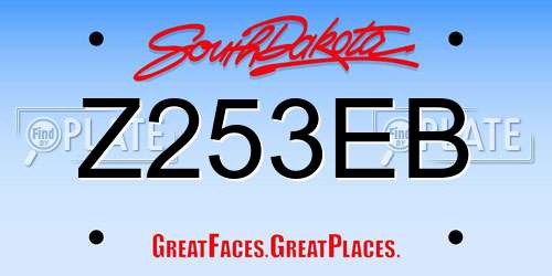Z253EB South Dakota License Plate