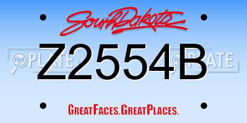 Z2554B South Dakota License Plate