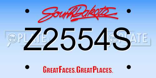Z2554S South Dakota License Plate