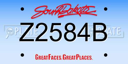 Z2584B South Dakota License Plate