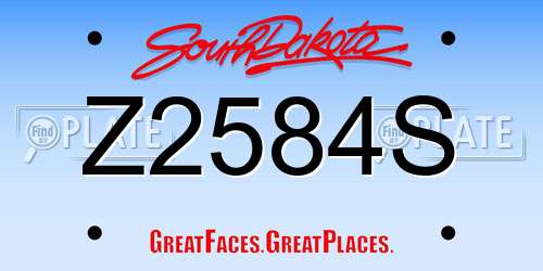 Z2584S South Dakota License Plate