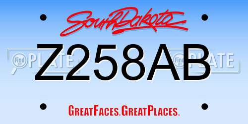 Z258AB South Dakota License Plate