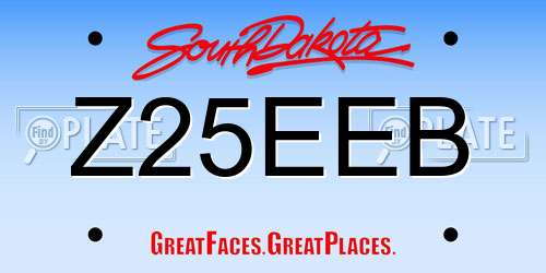Z25EEB South Dakota License Plate