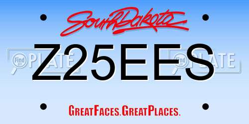 Z25EES South Dakota License Plate