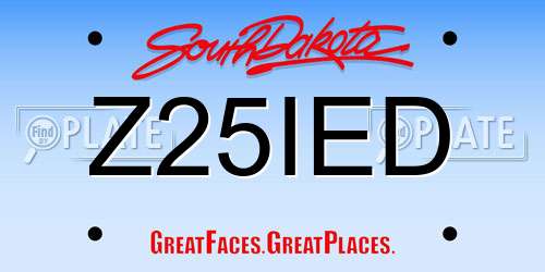 Z25IED South Dakota License Plate