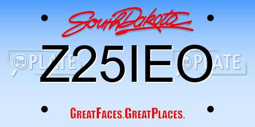Z25IEO South Dakota License Plate