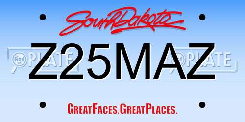 Z25MAZ South Dakota License Plate
