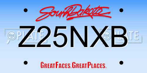 Z25NXB South Dakota License Plate