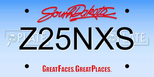 Z25NXS South Dakota License Plate
