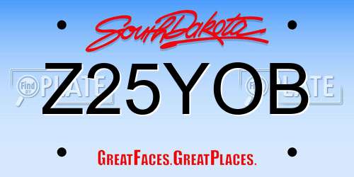 Z25YOB South Dakota License Plate