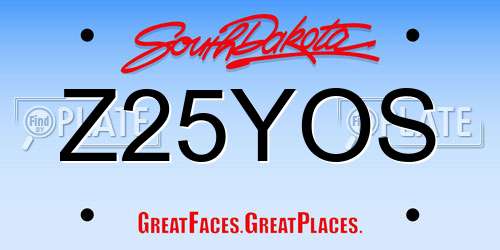 Z25YOS South Dakota License Plate
