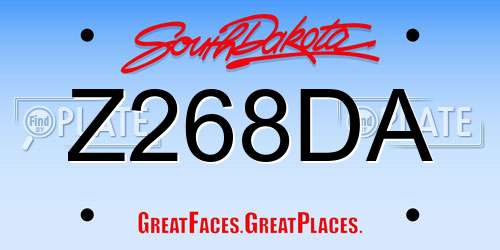 Z268DA South Dakota License Plate