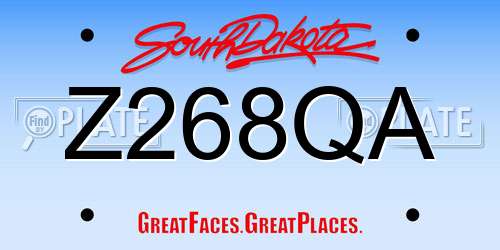 Z268QA South Dakota License Plate