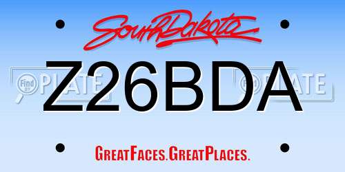 Z26BDA South Dakota License Plate