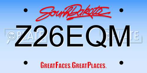 Z26EQM South Dakota License Plate