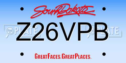 Z26VPB South Dakota License Plate