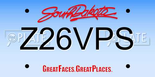 Z26VPS South Dakota License Plate