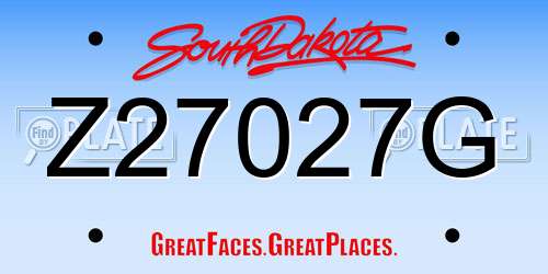 Z27027G South Dakota License Plate