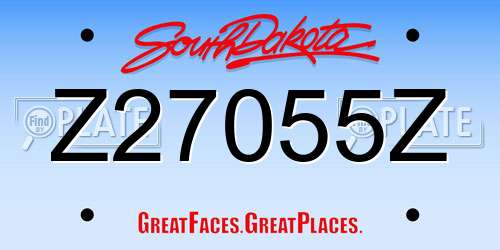 Z27055Z South Dakota License Plate