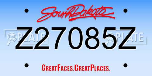 Z27085Z South Dakota License Plate