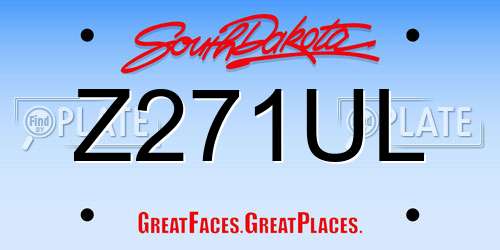 Z271UL South Dakota License Plate