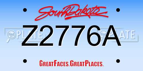 Z2776A South Dakota License Plate