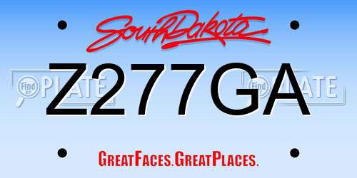 Z277GA South Dakota License Plate
