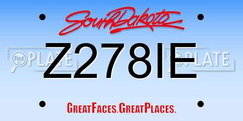 Z278IE South Dakota License Plate