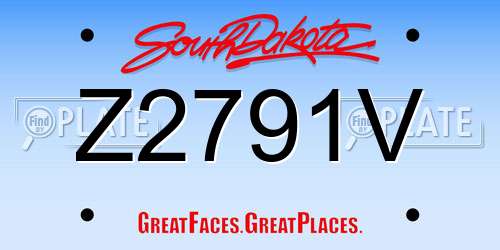 Z2791V South Dakota License Plate