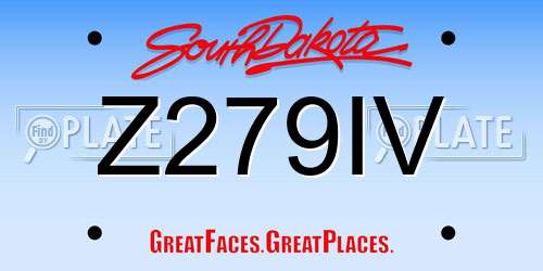 Z279IV South Dakota License Plate