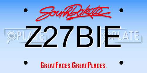 Z27BIE South Dakota License Plate