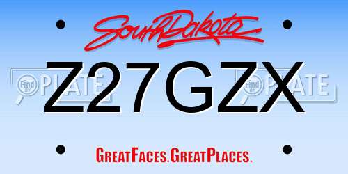 Z27GZX South Dakota License Plate