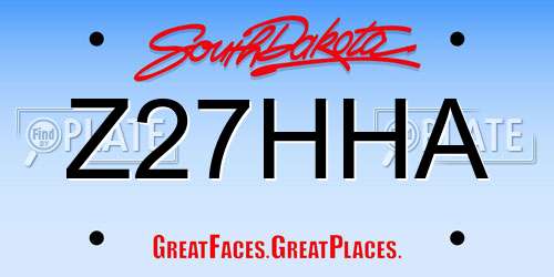 Z27HHA South Dakota License Plate